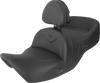 Saddlemen RoadSofa Seat - with Backrest - Black w/ Black Stitching - Heated - GL1800 '01-'10