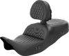 Saddlemen RoadSofa Seat - Honeycomb - with Backrest - Heated - FL '08-'23