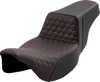 Saddlemen Step-Up Seat - Honeycomb - Extended Reach - Red Stitching - FL '08-'23
