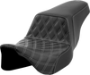 Saddlemen Step-Up Seat - Front Lattice Stitch - Dark Gray Stitch - FLH/FLT '08-'23