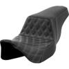 Saddlemen #808-07B-17202 - Step-Up Seat - Front Lattice Stitch - Dark Gray Stitch - FLH/FLT '08-'23