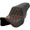 Saddlemen #808-07B-17203 - Step-Up Seat - Front Lattice Stitch - Orange Stitch - FLH/FLT '08-'23