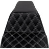 Saddlemen #808-07B-17206 - Step-Up Seat - Front Lattice Stitch - White Stitch - FLH/FLT '08-'23