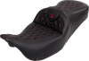 Saddlemen Roadsofa Seat - with Backrest - Wine Berry Stitch - FL '08-'23