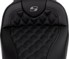 Saddlemen Roadsofa Seat - with Backrest - Dark Gray Stitch - FL '08-'23