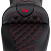 Saddlemen #808-07B-182B4 - Roadsofa™ Seat - with Backrest - Red Stitch - FL '08-'23