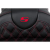 Saddlemen #808-07B-182B4 - Roadsofa™ Seat - with Backrest - Red Stitch - FL '08-'23