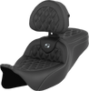 Saddlemen Roadsofa Seat - with Backrest - Silver Stitch - FL '08-'23