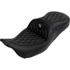 Saddlemen #808-07B-182B5 - Roadsofa™ Seat - with Backrest - Silver Stitch - FL '08-'23