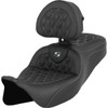 Saddlemen #808-07B-182B5 - Roadsofa™ Seat - with Backrest - Silver Stitch - FL '08-'23