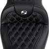 Saddlemen #808-07B-182B5 - Roadsofa™ Seat - with Backrest - Silver Stitch - FL '08-'23