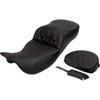 Saddlemen #808-07B-184B8 - Roadsofa™ Extended Reach Seat - Lattice Stitch - Wine Berry Stitch - with Backrest - FL '08-'24