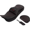 Saddlemen #808-07B-189B4 - RoadSofa™ Seat - Honeycomb - Red Stitch - with Backrest - FLH/FLT '08-'23
