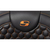 Saddlemen #808-07B-189B3 - RoadSofa™ Seat - Honeycomb - Orange Stitch - with Backrest - FLH/FLT '08-'23