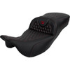 Saddlemen #808-07B-19004 - RoadSofa™ Seat - Honeycomb - Red Stitch - Extended Reach - without Backrest - FLH/FLT '08-'24