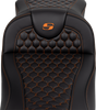 Saddlemen RoadSofa Seat - Honeycomb - Orange Stitch - Extended Reach - without Backrest - FLH/FLT '08-'24