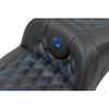 Saddlemen #823-07-20701 - Roadsofa™ Extended Reach Seat - without Backrest - Lattice Stitch - Blue Stitch - FLTR/FLHX '23-'24