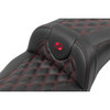 Saddlemen #823-07-20704 - Roadsofa™ Extended Reach Seat - without Backrest - Lattice Stitch - Red Stitch - FLTR/FLHX '23-'24