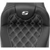 Saddlemen #823-07-20706 - Roadsofa™ Extended Reach Seat - without Backrest - Lattice Stitch - White Stitch - FLTR/FLHX '23-'24