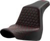 Saddlemen Step-Up Seat - Honeycomb - Red Stitching - FL/FX '18-'24