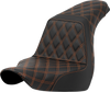 Saddlemen Step-Up Seat - Full Lattice Stitch - Orange Stitch - FXLR/FLSB '18-'21