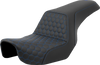 Saddlemen Step-Up Seat - Honeycomb - Blue Stitching - Dyna '06-'17