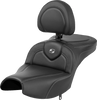 Saddlemen Roadsofa Seat - With Backrest - Black - Carbon Fiber - Indian Pursuit '22-'24