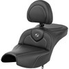 Saddlemen #I22-02-185BR - Roadsofa™ Seat - With Backrest - Black - Carbon Fiber - Indian Pursuit '22-'24