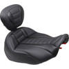 Mustang #89401GM - Deluxe Touring Solo Seat - w/ Backrest - Gunmetal Stitch - FLT/FLH '23-'25
