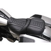 Mustang #89401GM - Deluxe Touring Solo Seat - w/ Backrest - Gunmetal Stitch - FLT/FLH '23-'25