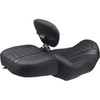 Mustang #89401 - Deluxe Touring Solo Seat - w/ Backrest - Black Stitch - FLT/FLH '23-'25