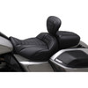 Mustang #89401 - Deluxe Touring Solo Seat - w/ Backrest - Black Stitch - FLT/FLH '23-'25