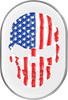 Figurati Designs Antenna Cover - Left Rear Fender - American Flag Skull - Chrome (#FD24-AC-SS-LT)