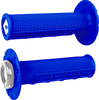 ODI #J33HWU-S  - Half Waffle v2.1 Lock-On Grip - ATV/MX - Bright Blue/Silver