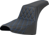Saddlemen Step-Up Seat - Front Lattice Stitch - Blue Stitch - FXST/FXBB '18-'25