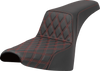 Saddlemen Step-Up Seat - Front Lattice Stitch - Red Stitch - FXST/FXBB '18-'25