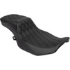 Drag Specialties Seats - Performance Predator 2-Up Seat - Vinyl - Black Double Diamond Stitch - FLHX/FLTR '23-'24