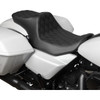 Drag Specialties Seats - Predator III 2-Up Seat - Vinyl - Double Diamond - Black Stitching - FLT/FLH '23-'24