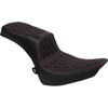 Drag Specialties Seats - Performance Predator 2-Up Seat - Vinyl - Double Diamond - Red Thread - FL '00-'17