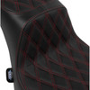 Drag Specialties Seats - Performance Predator 2-Up Seat - Vinyl - Double Diamond - Red Thread - FL '00-'17