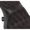 Drag Specialties Seats - Predator III 2-Up Seat - Vinyl - Double Diamond - Red Stitching - FLT/FLH '23-'24