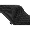 Drag Specialties Seats - Extended Reach Freedom Seat - Vinyl - Double Diamond - Silver Stitch - FLT/FLH '09-'25