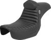 Saddlemen Pro Series SDC Performance Seat - w/ Backrest - Tuck-n-Roll/Carbon Fiber - Gripper - Dyna '06-'17
