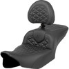 Saddlemen #823-07-210B0 - RoadSofa™ Tri Gripper Seat - Standard Reach - w/ Backrest - FLH/FLT '23-'24