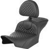 Saddlemen #823-07-208B0 - Roadsofa™ Seat - Dragon Scale Stitch - w/ Backrest - FLTR/FLHX '23-'25