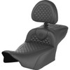 Saddlemen #823-07-209B0 - Roadsofa™ Seat - Dragon Scale Stitch - w/ Backrest - Extended Reach - FLTR/FLHX '23-'25