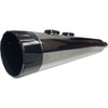 Bassani Xhaust #1F744 - 4-1/2" Straight Can Slip-On Mufflers - Chrome with Black End Cap - Twin Cam Touring