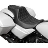 Drag Specialties Seats - Predator III Seat - Double Diamond - Silver Stitched - FLT/FLH '23-'24
