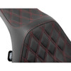 Drag Specialties Seats - Predator III Seat - Double Diamond - Red Stitched - FLT/FLH '23-'24