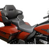 Drag Specialties Seats - Predator III Seat - Extended Reach - Double Diamnd - Silver Stitching - FLH/FLT '08-'24